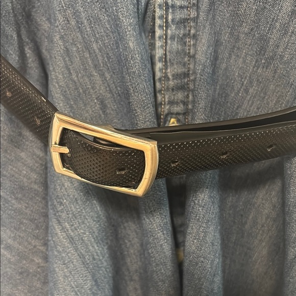 Ralph Lauren Blue Denim Long Sleeve Dress with Black Belt - Picture 17 of 17